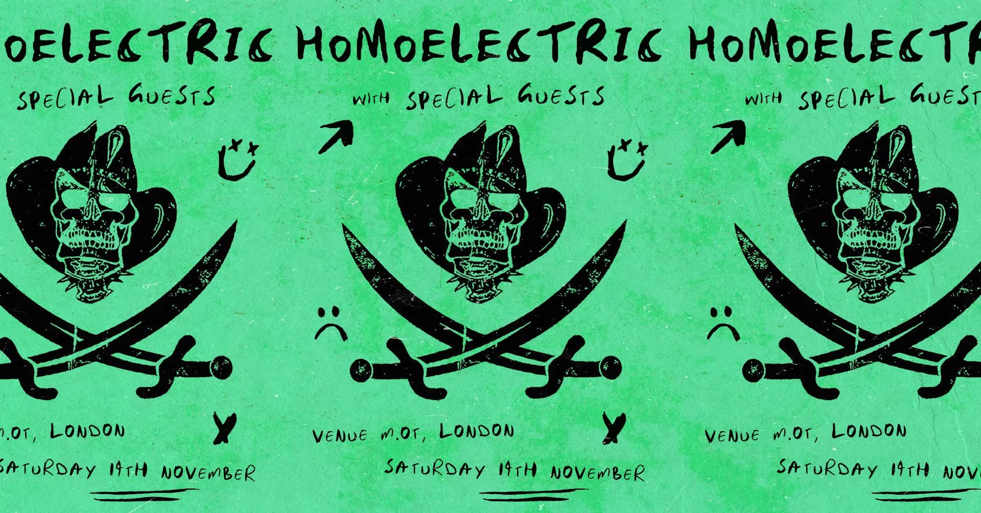 Poster for Homoelectric @ Venue M.O.T