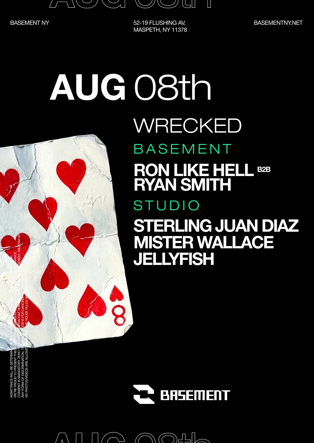 Poster for WRECKED: Sterling Juan Diaz / Mister Wallace / Jellyfish / Ron Like Hell b2b Ryan Smith